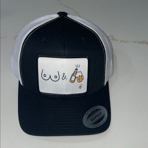 BOOBS & BEER funny black & white SnapBack Hat